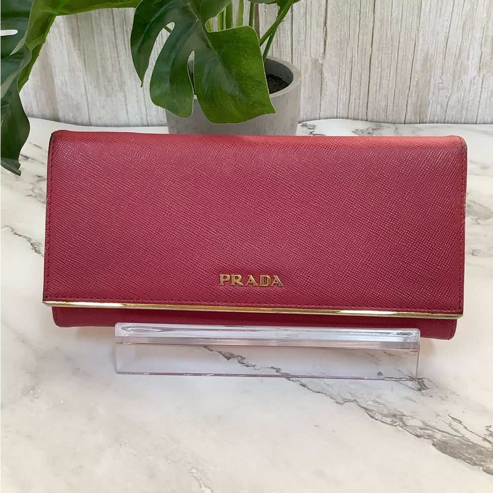 GUC Prada Saffiano Leather Long Wallet - Picture 1 of 8